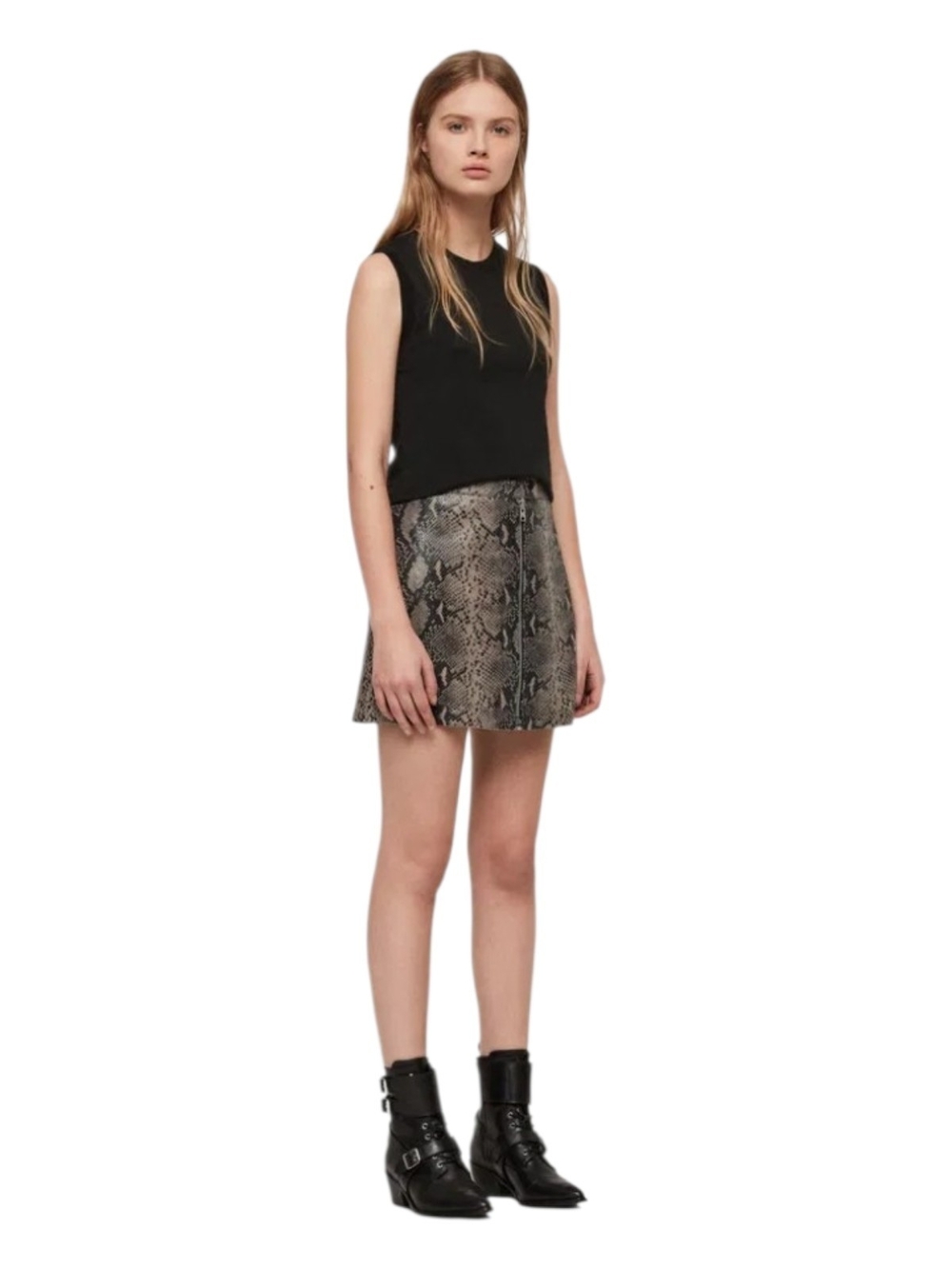 🌟AllSaints Lena Oba Leather Skirt - Picture 1 of 6